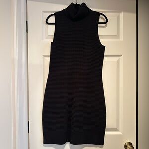 Sleeveless Turtleneck Sweater Dress